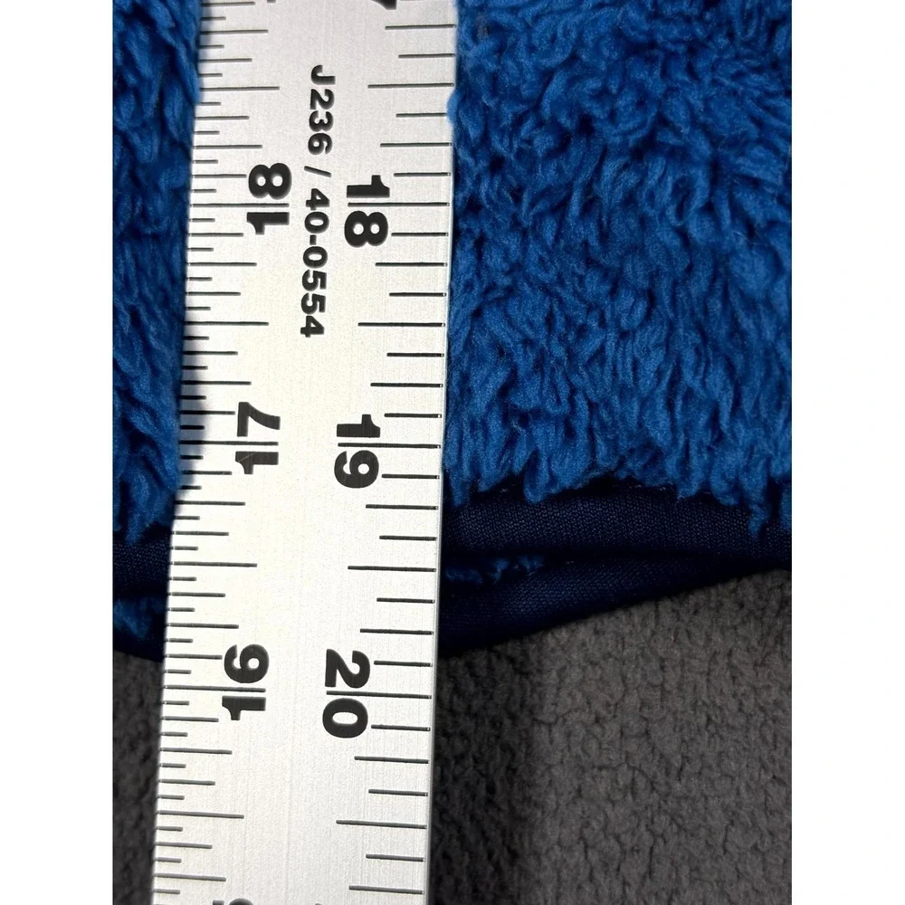 Old Navy Loose Sherpa Pocket Hooded Jacket Boys L (10-12) Blue Full Zip Winter